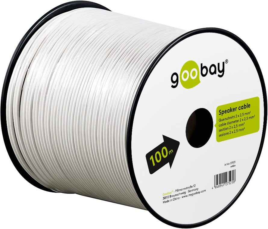 Goobay 27525 Cable De Audio 100 M Blanco