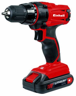 Taladro/Destornillador Inalámbrico Einhell Tc-Cd 18-2 Li, 18 Voltios (Rojo/Negro, Batería De Iones De Litio De 1,5 Ah) 4513846