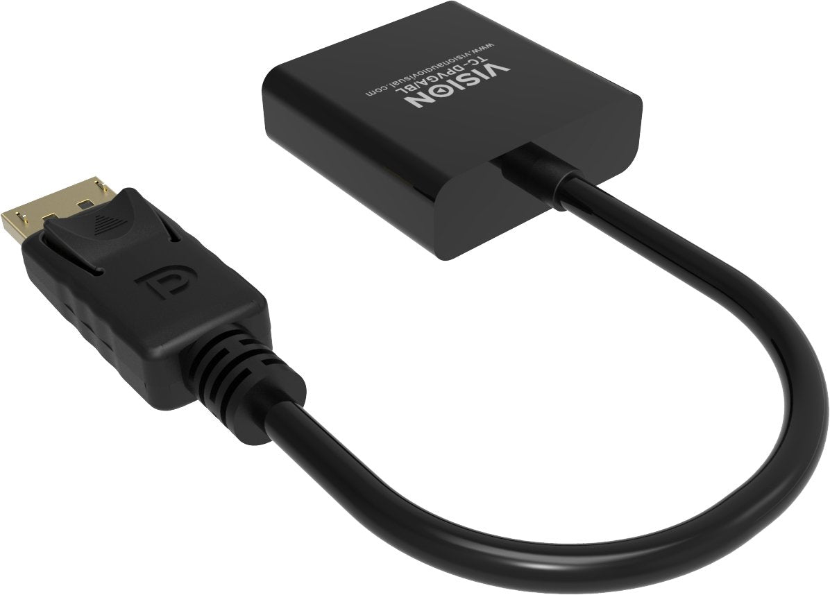 Vision Tc-Dpvga/Bl Adaptador De Cable De Vídeo Displayport Vga (D-Sub) Negro