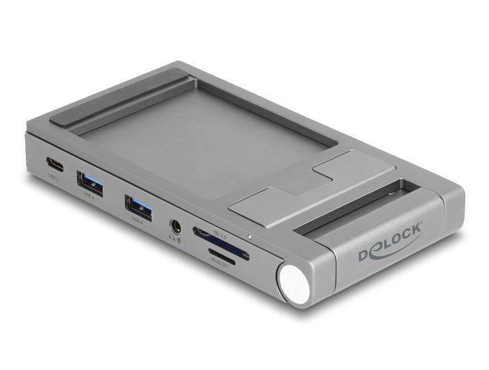Delock 88199 Dockingstation Para Tablet Y Portatil 4k Con Soporte Integrado - Hdmi / Usb / Hub / Sd / Micro Sd / Pd 3.0 - Plegable