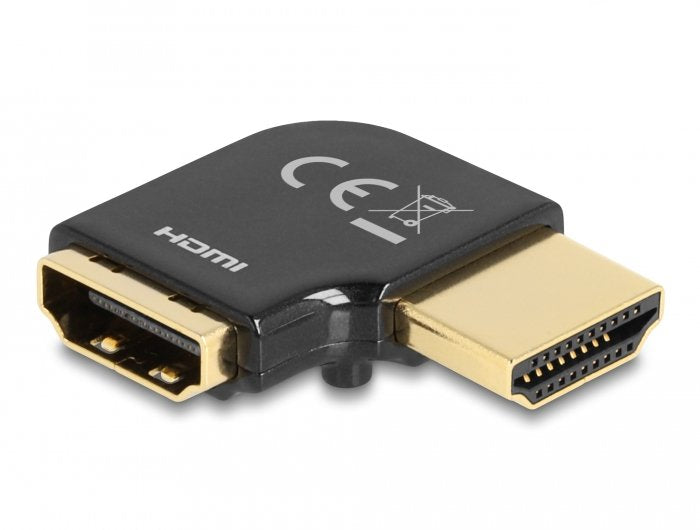 Delock Hdmi Adapter Stecker Zu Buchse 90° Links Gewinkelt 8k 60 Hz Metall