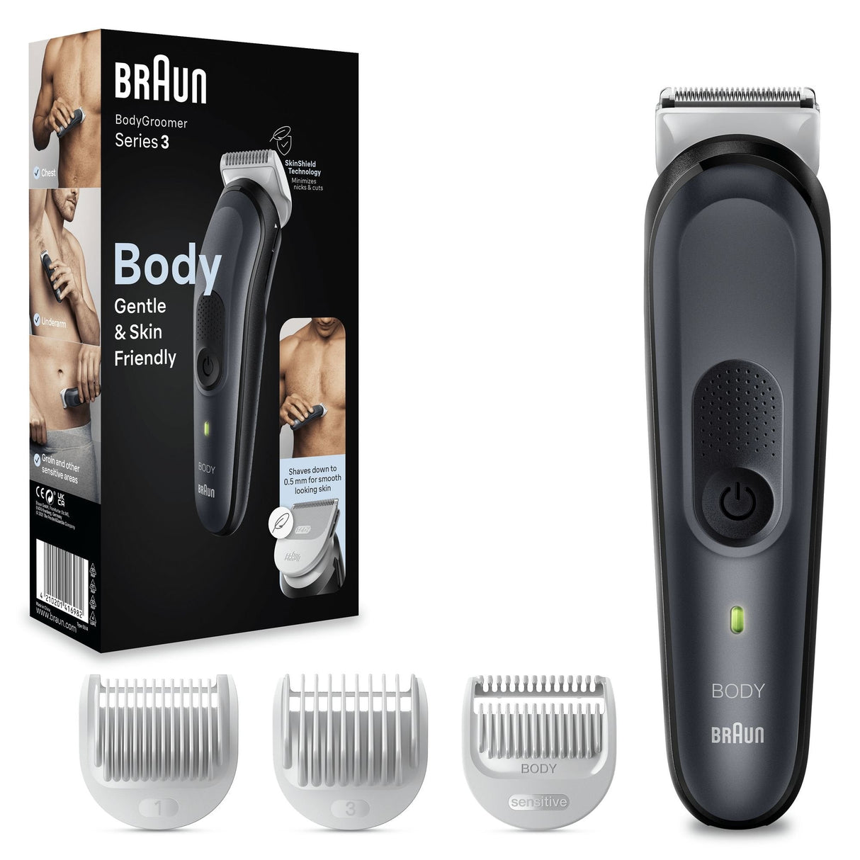 EAN 4210201416968 - Braun BodyGroomer 3 BG3340 Negro, Gris imagen 2