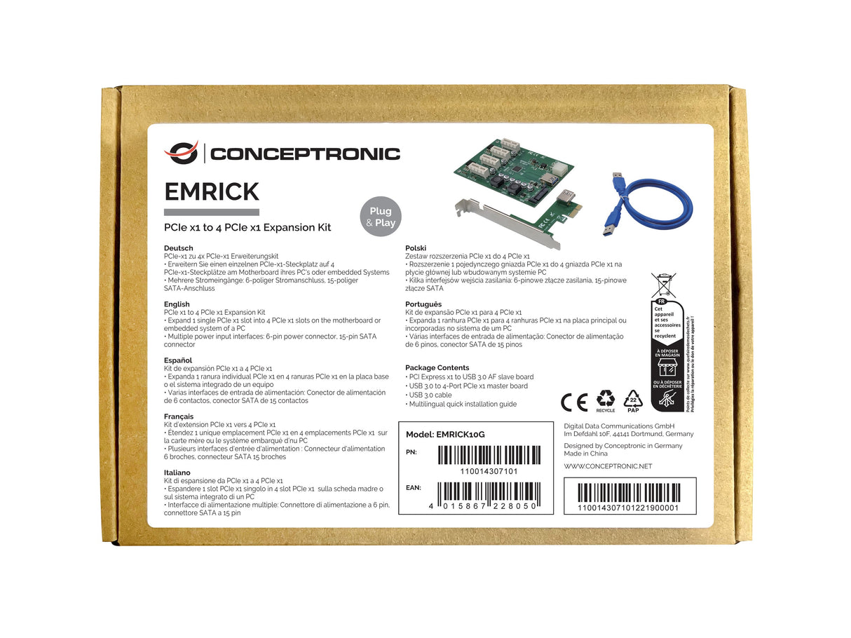 EAN 4015867228050 - Conceptronic EMRICK10G tarjeta y adaptador de interfaz Interno PCIe imagen 3