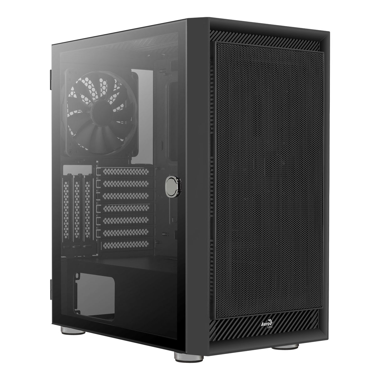 Caja Pc Aerocool Graphite V1 Frontal Mesh Lateral De Cristal Templado