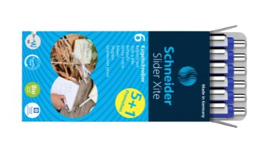 Schneider Slider Xite Blanco Bolígrafo 0.7 Mm, Schreibfarbe: Azul, 5 Unidades + Gratis 1 Unidades