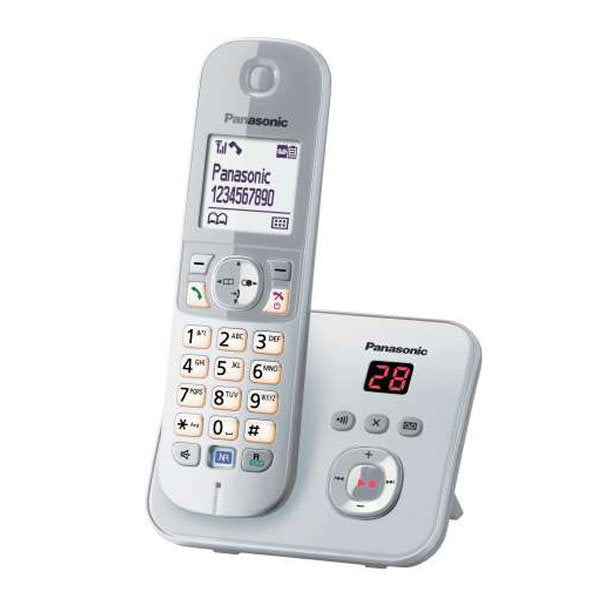 Panasonic Kx-Tg6823 Teléfono Dect Identificador De Llamadas Plata, Blanco