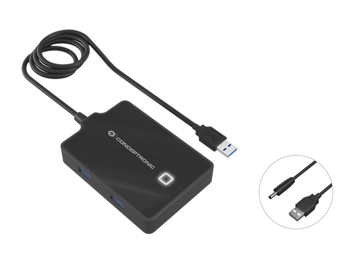 EAN 4015867226728 - Conceptronic HUBBIES11B base para portátil y replicador de puertos USB 3.2 Gen 1 (3.1 Gen 1) Type-A Negro imagen 1