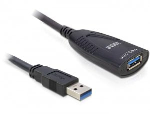 Delock Cable Usb 3.0 Alargo Activo 5 M Negro