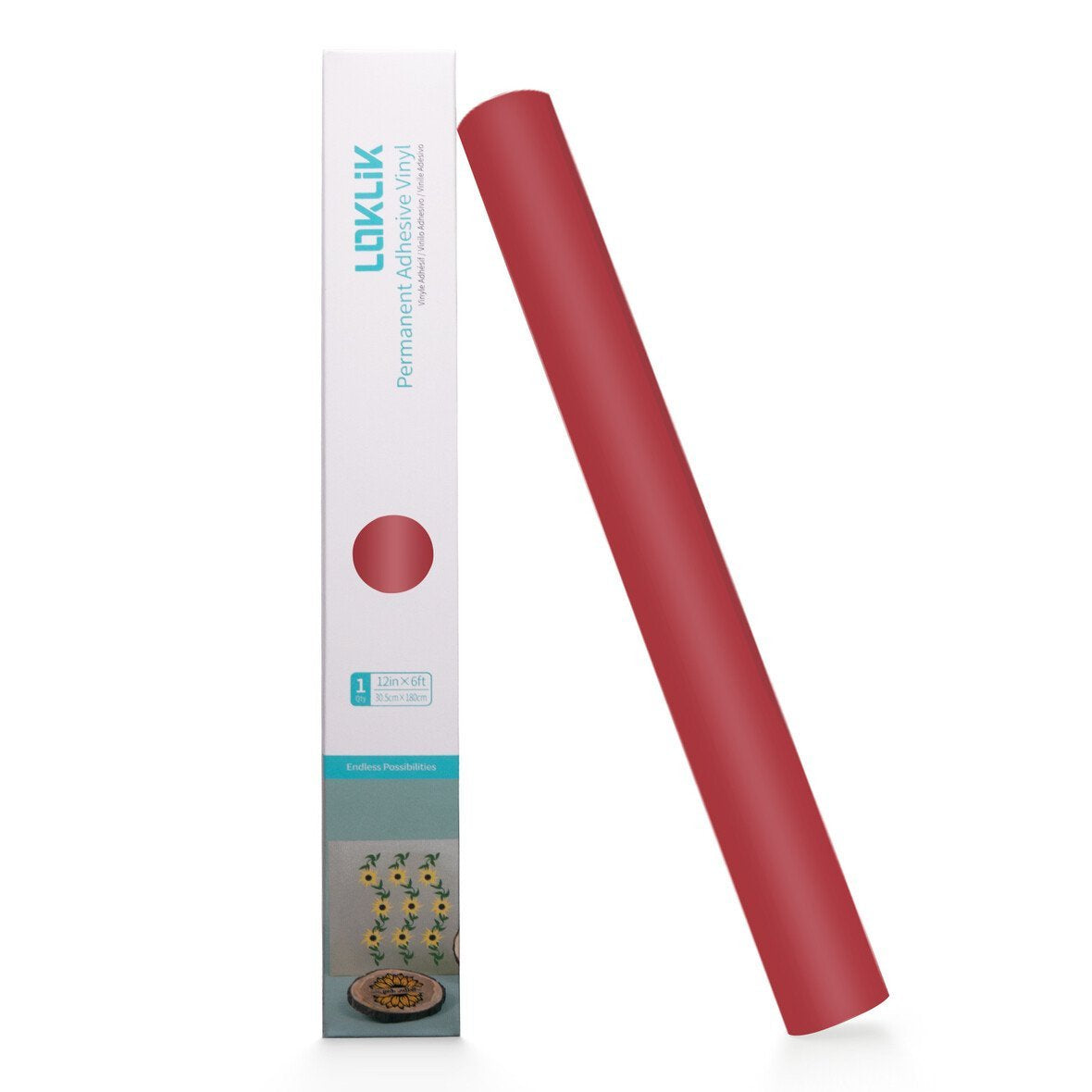 Loklik Permanent Lámina Adhesiva Vinyl Mate - Rojo - 30,5 X 180 Cm
