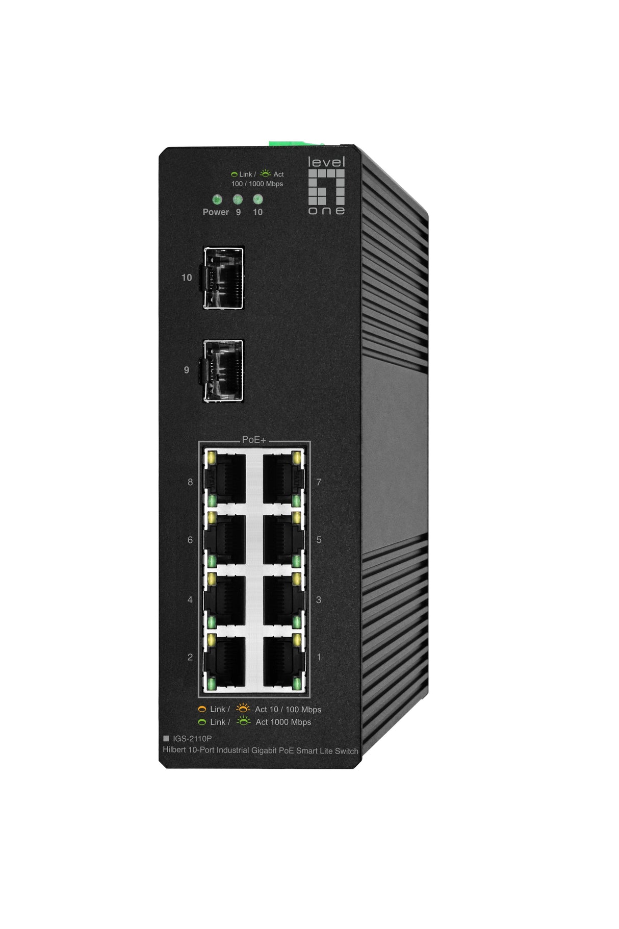 Levelone Switch 10x Ge Igs-2110p 2xsfp, 8x Poe Outputs