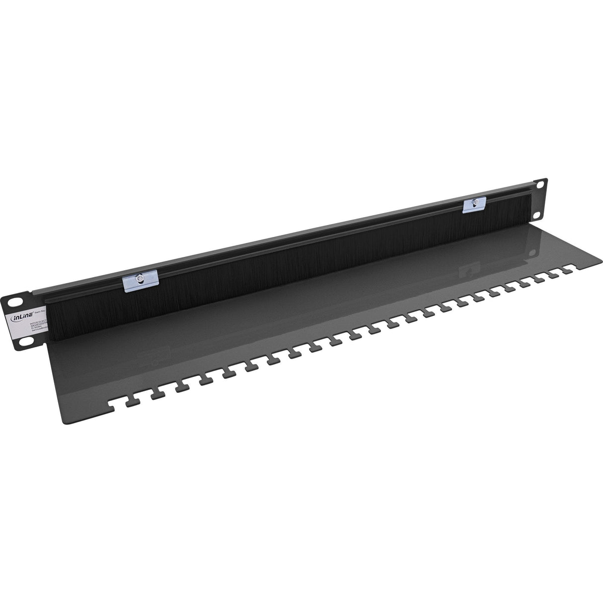 Inline® 19 Cable Entry Plate With Brush And Cable Strip, 1u, Ral 9005