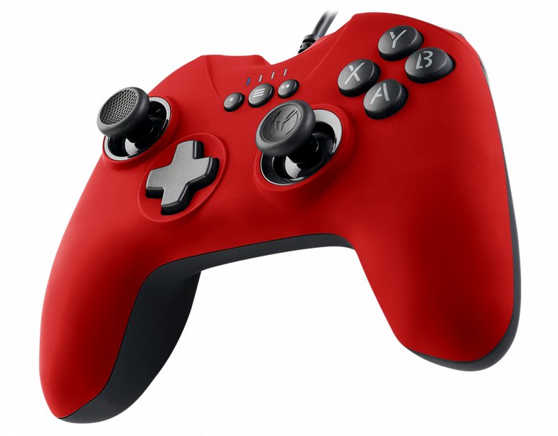 Gamepad Nacon Pc Pcgc-100red 2 Joysticks/6 Botones/2 Gatillos/Cruceta/Con Cable Pcgc-100red