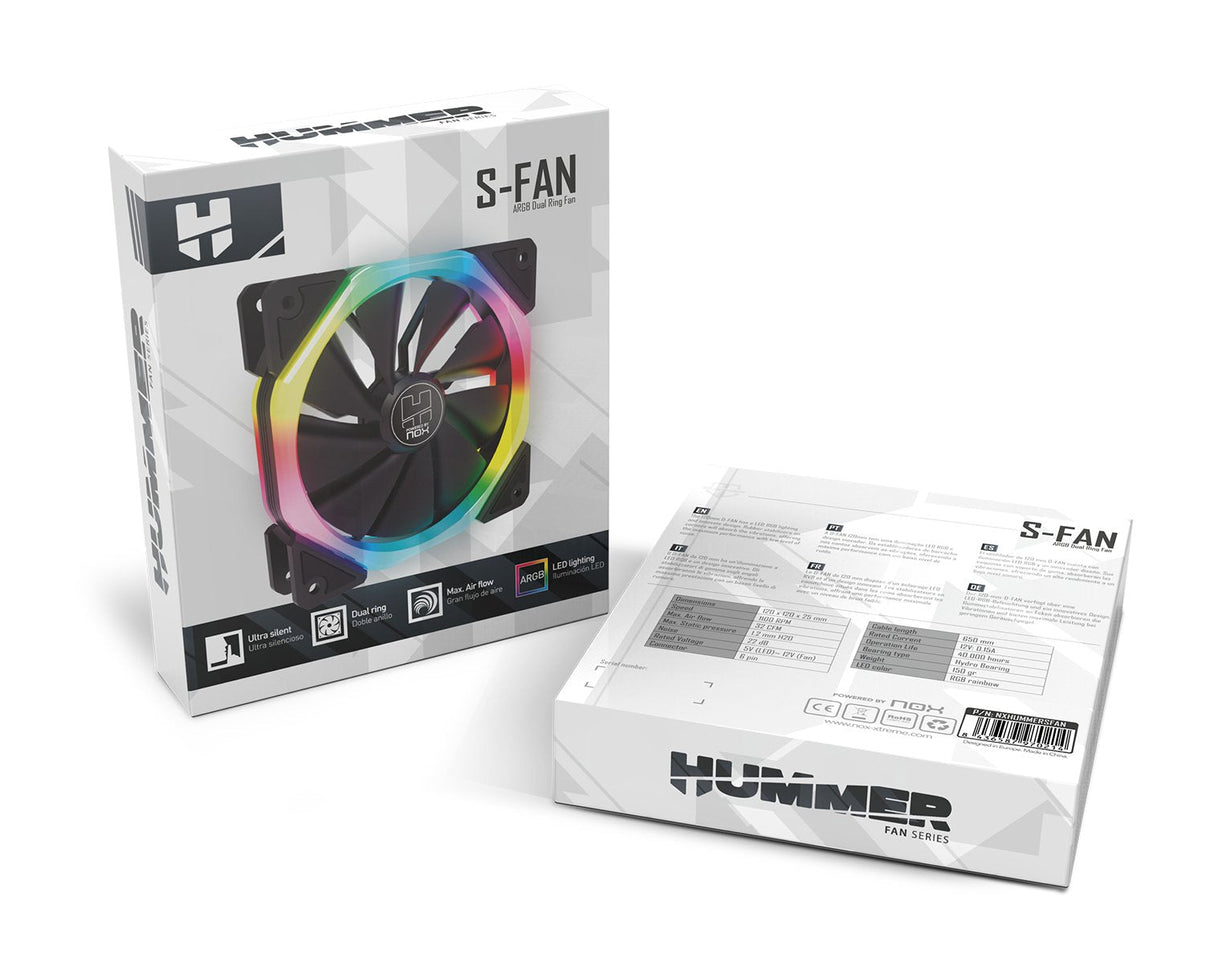 EAN 8436587970214 - NOX Hummer S-Fan Carcasa del ordenador Ventilador 12 cm Negro imagen 12