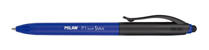 Milan Bolígrafo P1 Touch Stylus Puntero Tinta Azul Caja Expositora De 25 Azul/Negro
