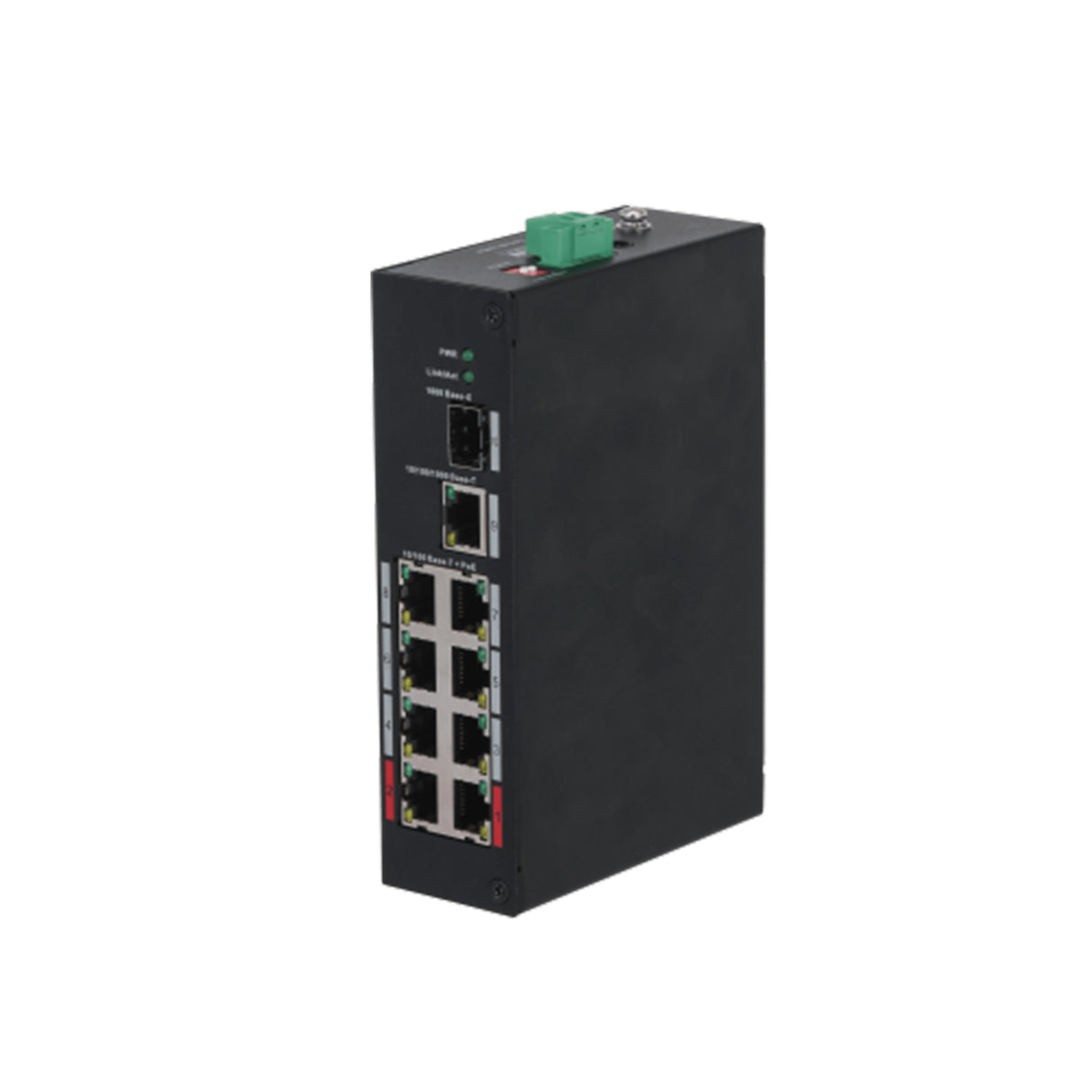 Switch Rango Temp Extendida 8 Puertos 10/100 +1 Uplink Gigabit +1sfp Layer 2 Hi-Poe 60w
