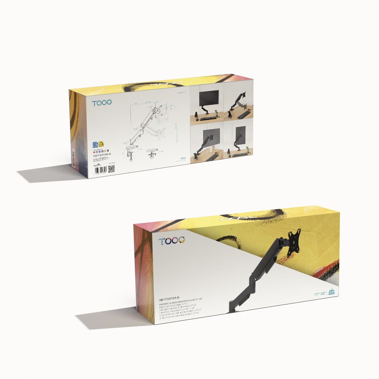 EAN 8433281016484 - TooQ DB1733TNR-B soporte para monitor 81,3 cm (32") Escritorio Negro imagen 8