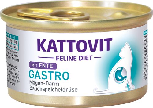 Comida Húmeda Para Gatos Kattovit Feline Diet Gastro Duck 85g