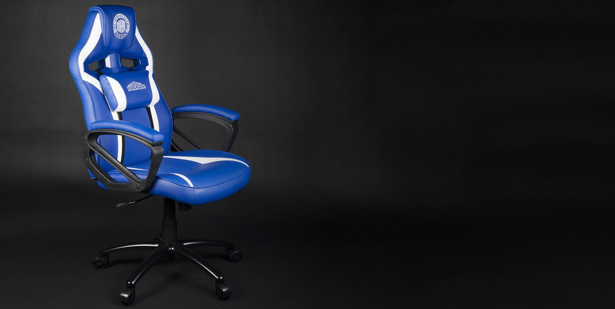 Silla Gamer Konix Mha Gran Comodidad Y Ergonomia Inclinacion Hasta 15º Color Azul Y Blanco Kon Chair Mha