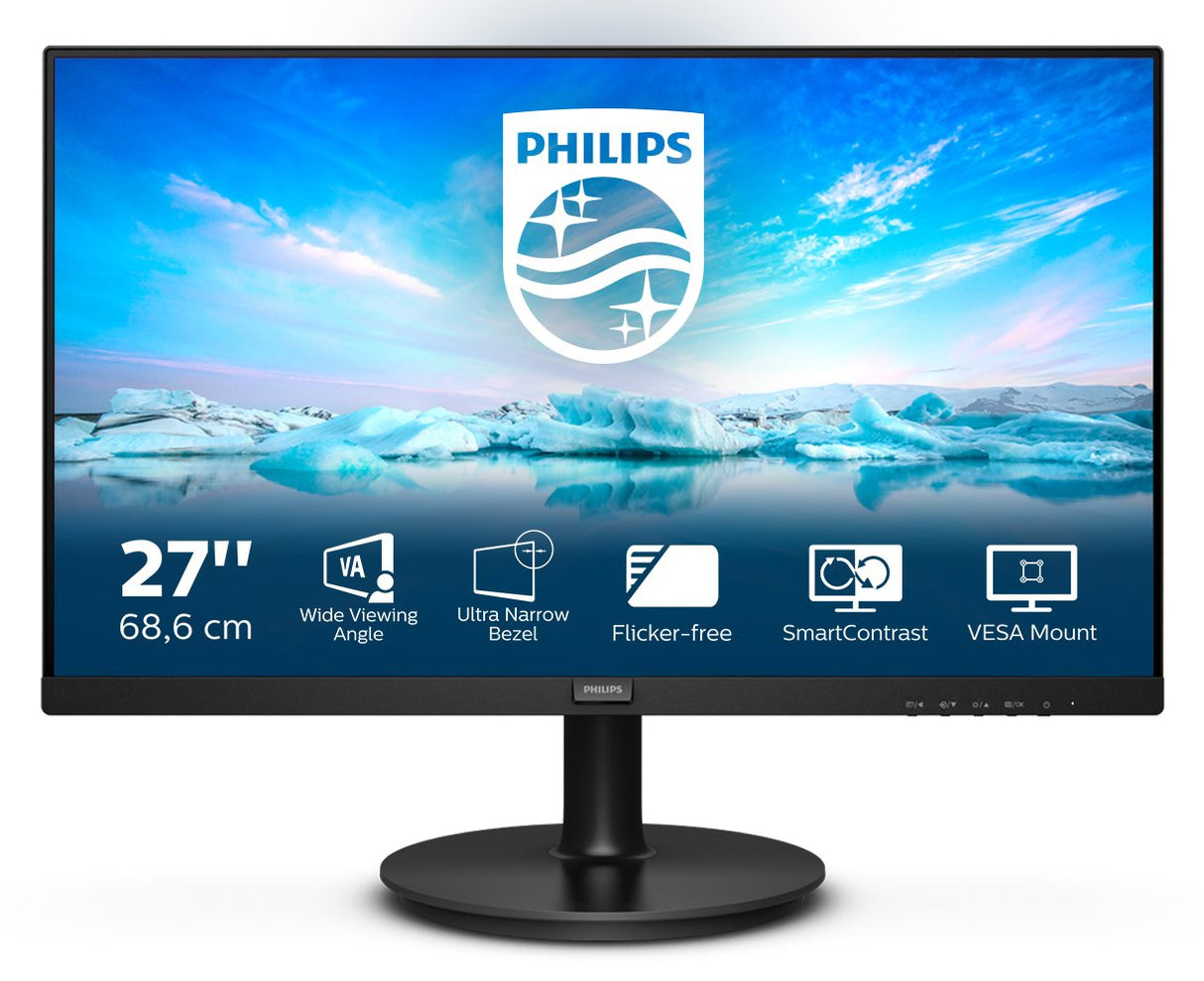 Monitor Philips 27" 271v8la/00 Led 1920x1080 4ms Vga Dvi Negro