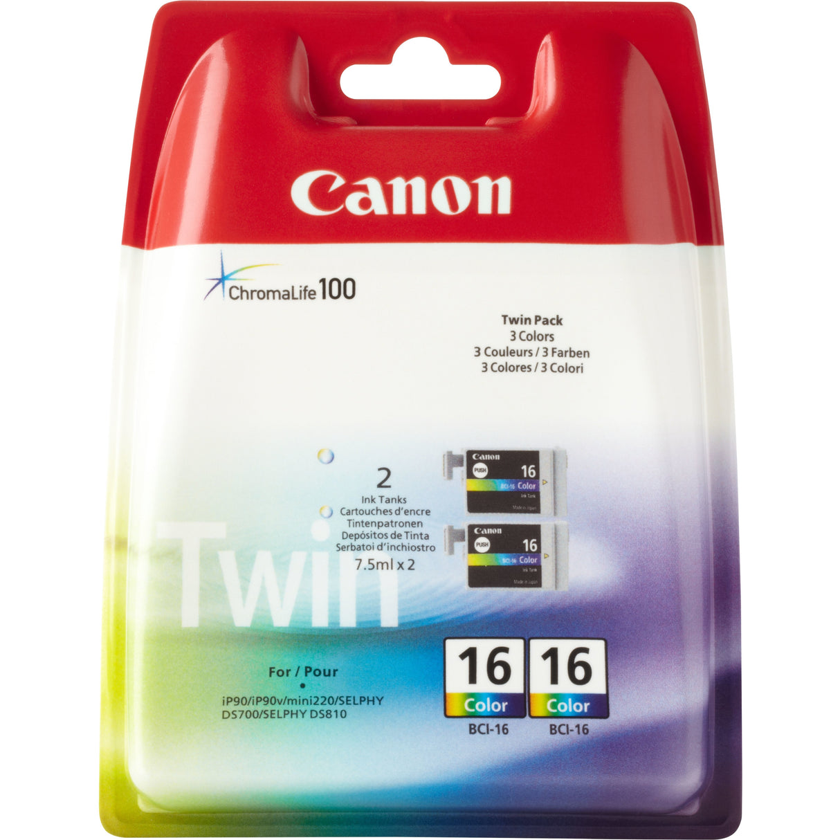 Canon Cartucho Color Bci16cl Pack 2 Pixma Mini/220 Ip/90 Selphy Ds/700/810