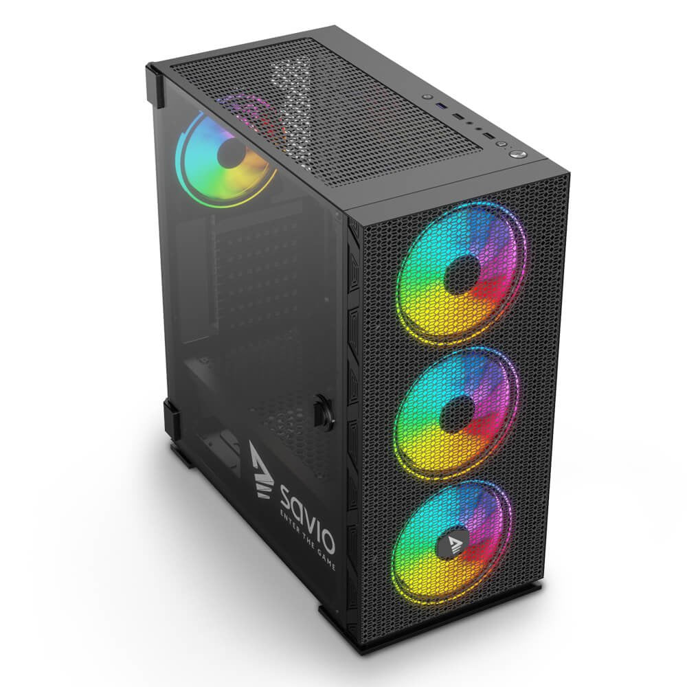 EAN 5901986046301 - Savio SAVGC-RAPTORX1 carcasa de ordenador Midi Tower Negro imagen 7
