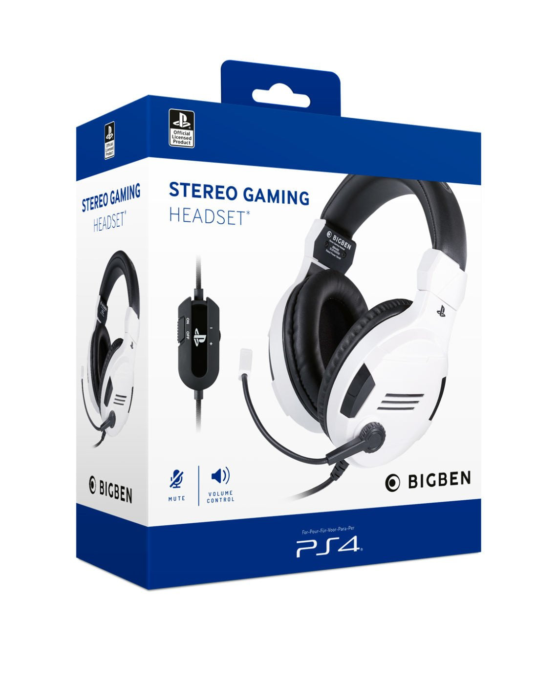 Auriculares Nacon Ps4ofheadsetv3 Blancos Con Micrófono Blanco