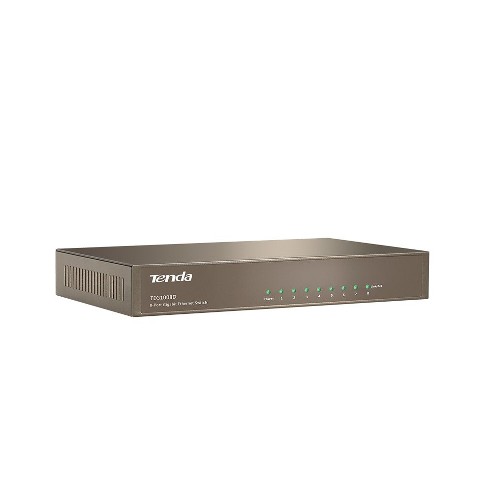 Tenda Switch Teg1008d 8 Puertos 10/100/1000 Soporte Full-Duplex Ancho De Banda Hasta 16gbps