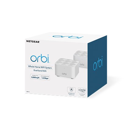 Netgear Orbi Wifi System (Rbk12) Ac1200, Rj-45, Doble Banda (2,4 Ghz / 5 Ghz), Wi-Fi 5 (802.11ac), 1200 Mbit/S, 802.11a,802.11b,802.11g,Wi-Fi 4 (802.11n),Wi-Fi 5 (802.11ac), 400 Mbit/S