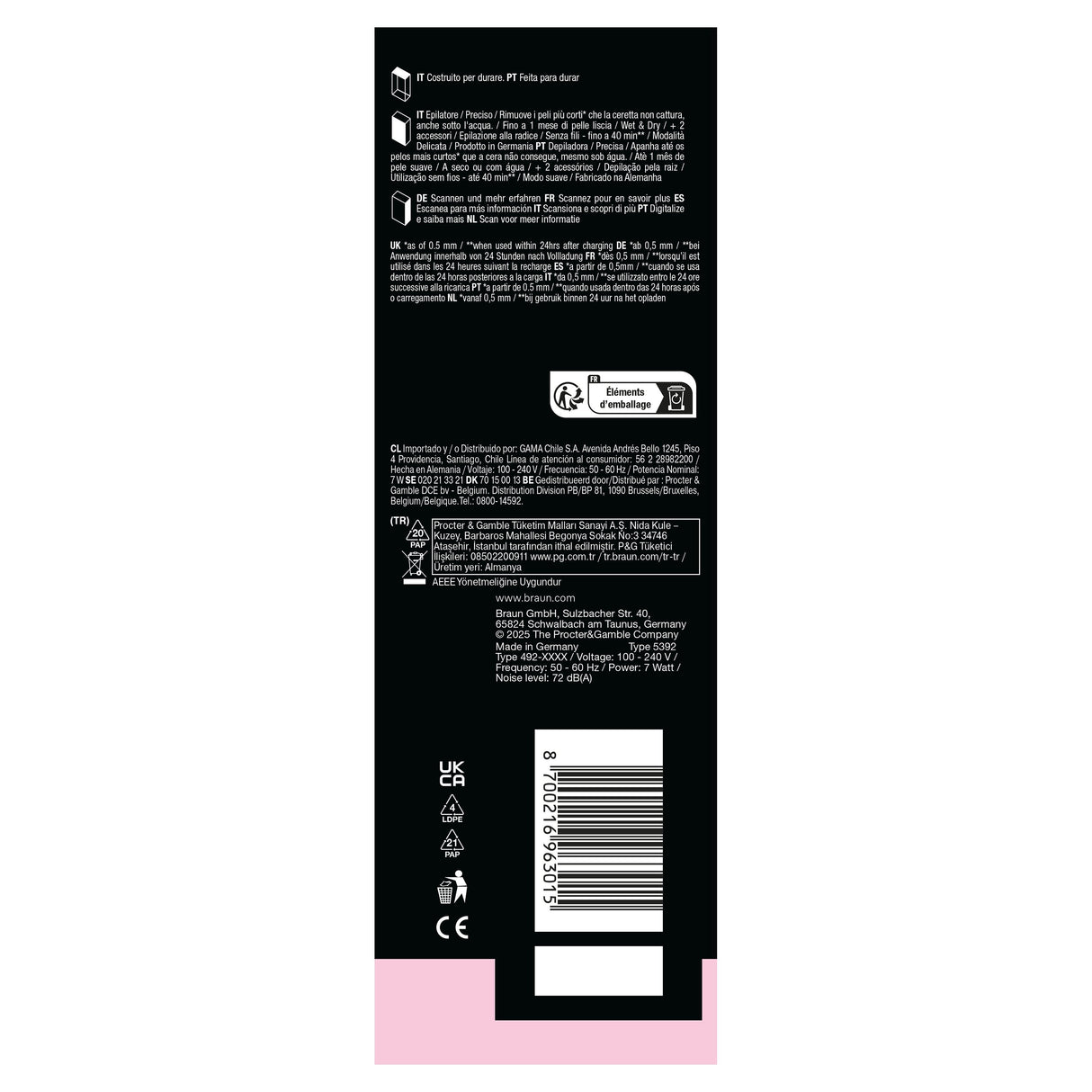 EAN 8700216963015 - Braun Silk-epil 5 SE 5-011 28 pinzas Blanco imagen 5