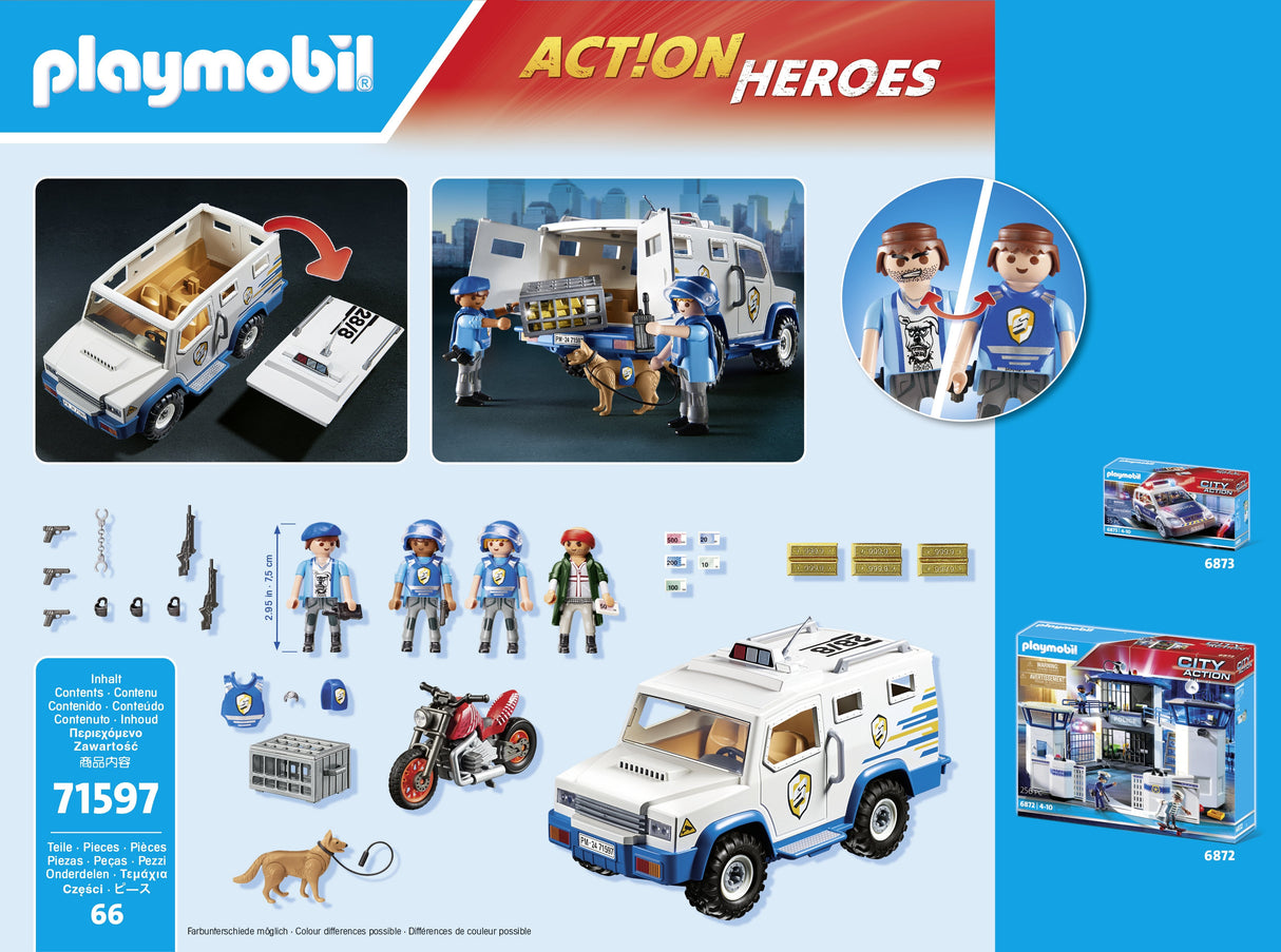 Playmobil 71597 Action Heroes Geldtransporter 71597
