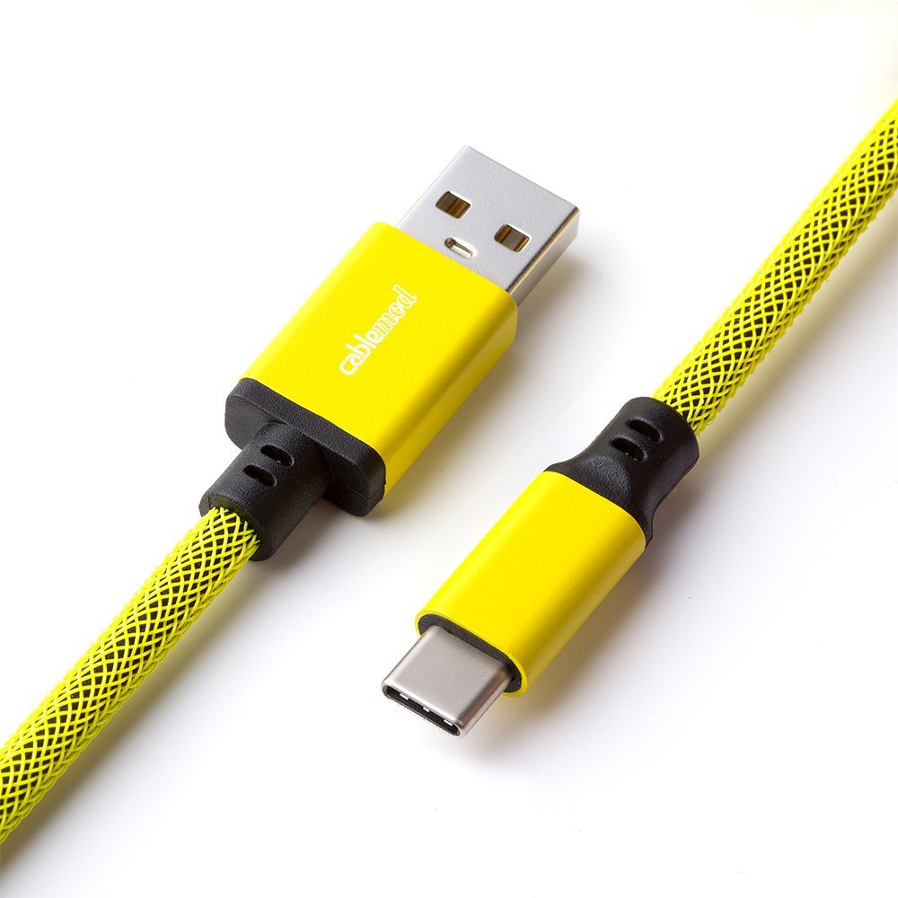 Cablemod Pro Coiled Keyboard Cable Usb-C A Usb Tipo A, Dominator Amarillo - 150cm