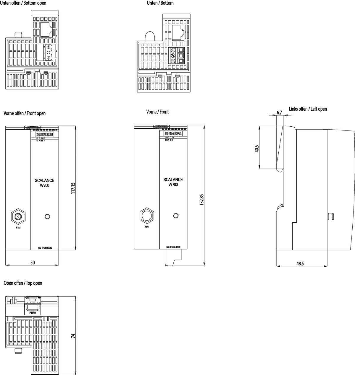 Siemens 6gk57221fc000ab0 6gk5722-1fc00-0ab0 Iwlan Client - Wlan - 0.15 Gbps - Wlan/Wifi-Antena