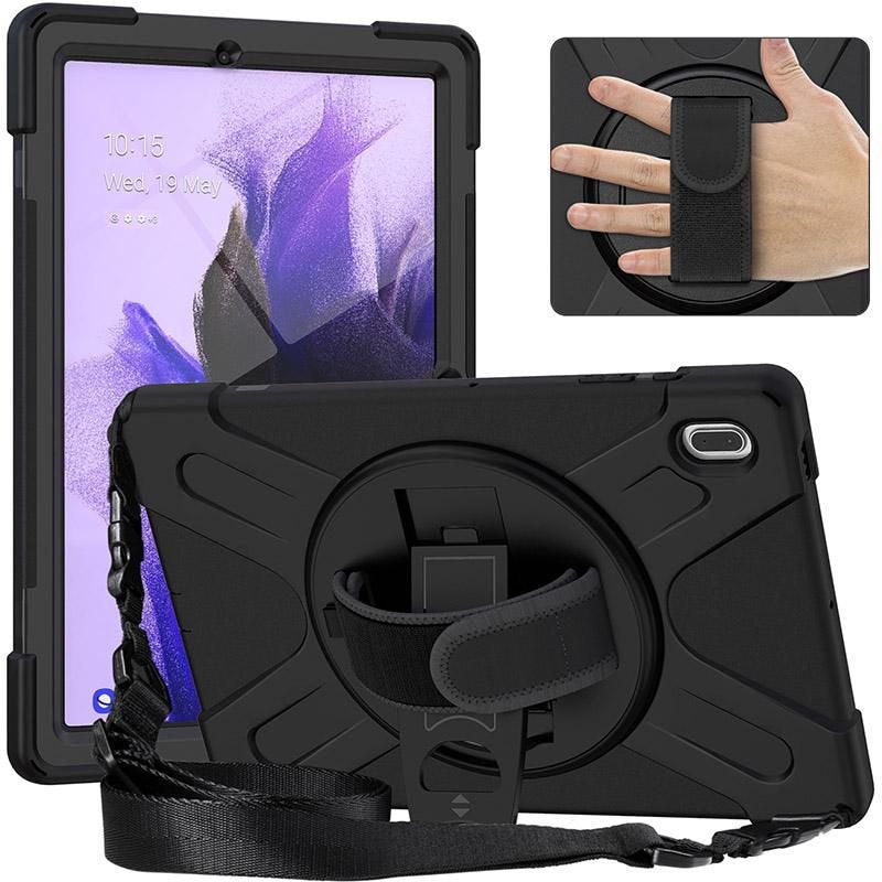 Austin Defender Case Samsung - Galaxy Tab S9 Fe+/S9+/S8+/S7 - Fe/S7+ With Hand Strap And Shoulder Strap. Black - Warranty: 24m