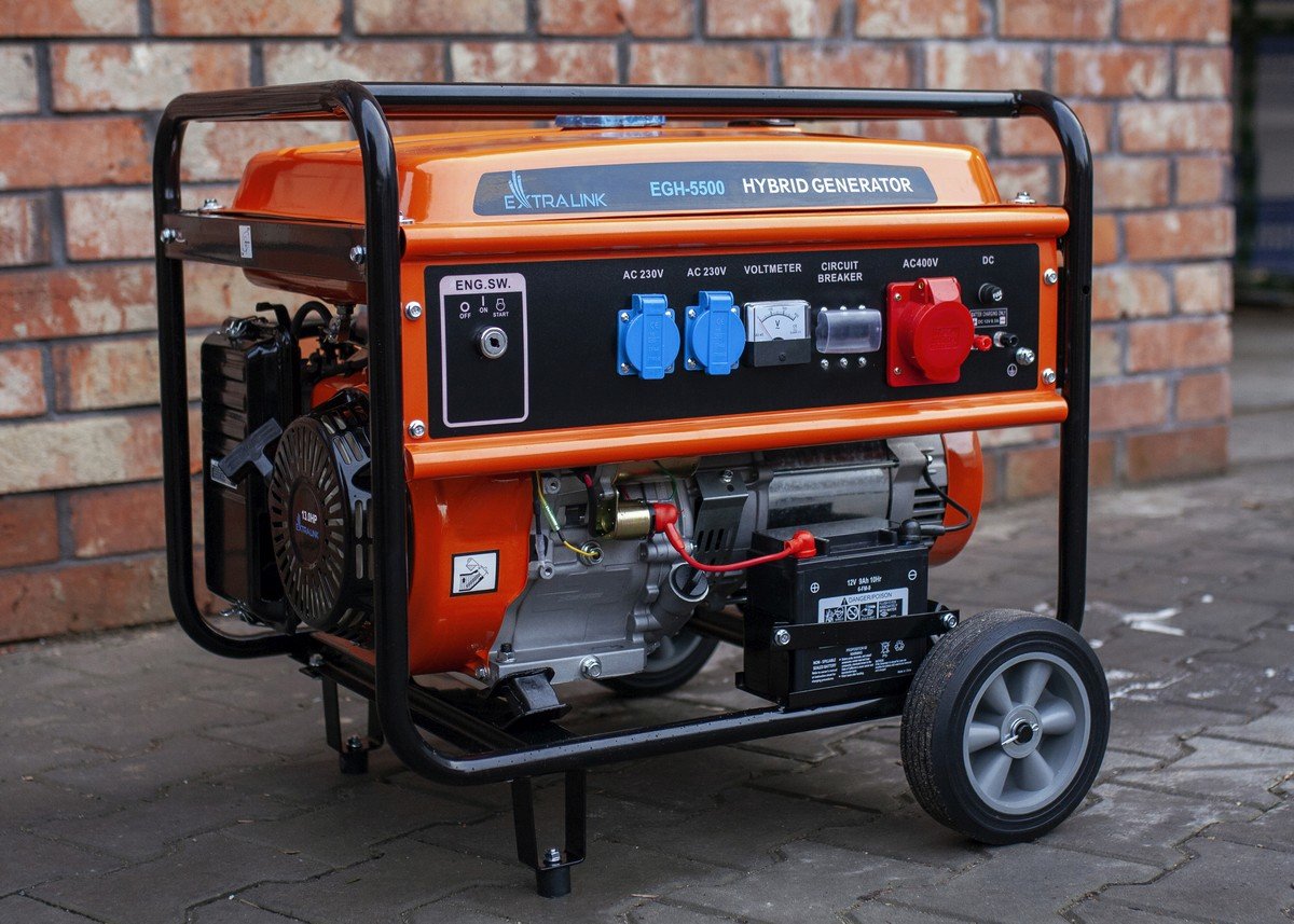Extralink Ex.30370 Motor-Generador 5000 W 25 L Gasolina Negro, Naranja