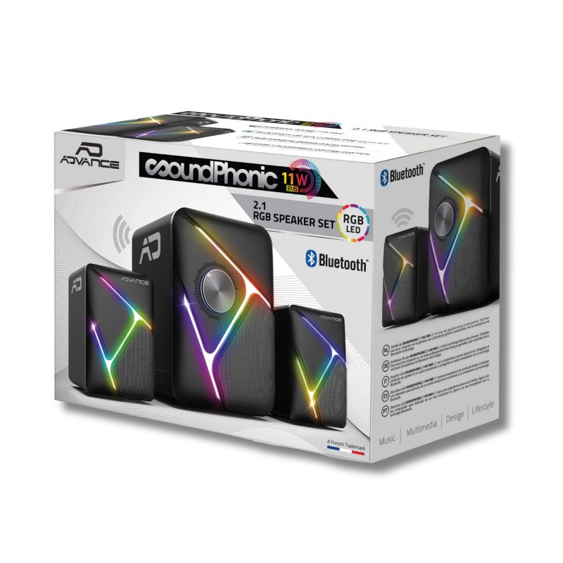 Altavozs 2.1 Inalámbrico Advance Soundphonic Rgb (Negro)