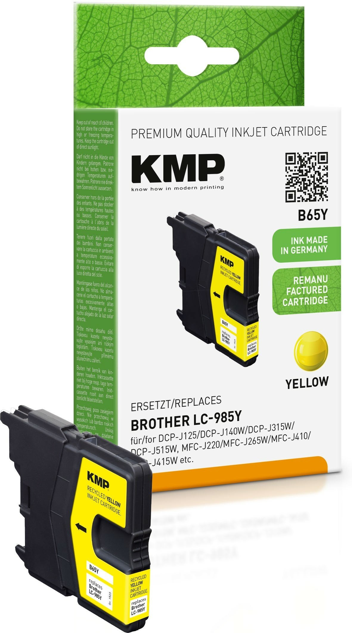 Kmp Cartucho Brother Lc-985y 260 S. Amarillo Remanufactured