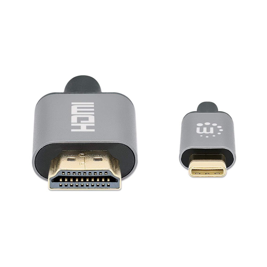 EAN 0766623153591 - Manhattan 153591 adaptador de cable de vídeo 1 m HDMI tipo A (Estándar) USB Tipo C Negro, Gris imagen 3