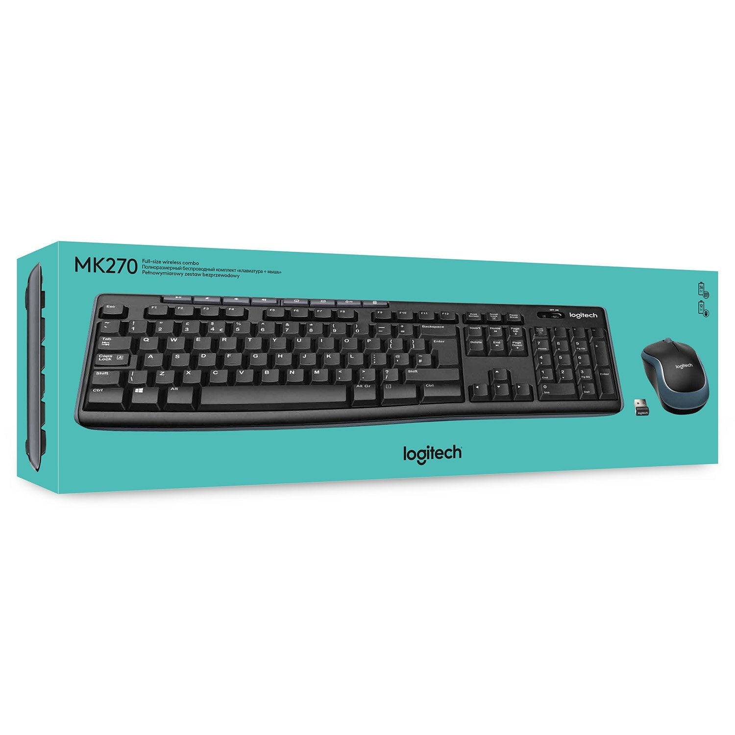 Teclado Belga Logitech Wireless Combo Mk270 Ratón Incluido Usb Azerty Negro