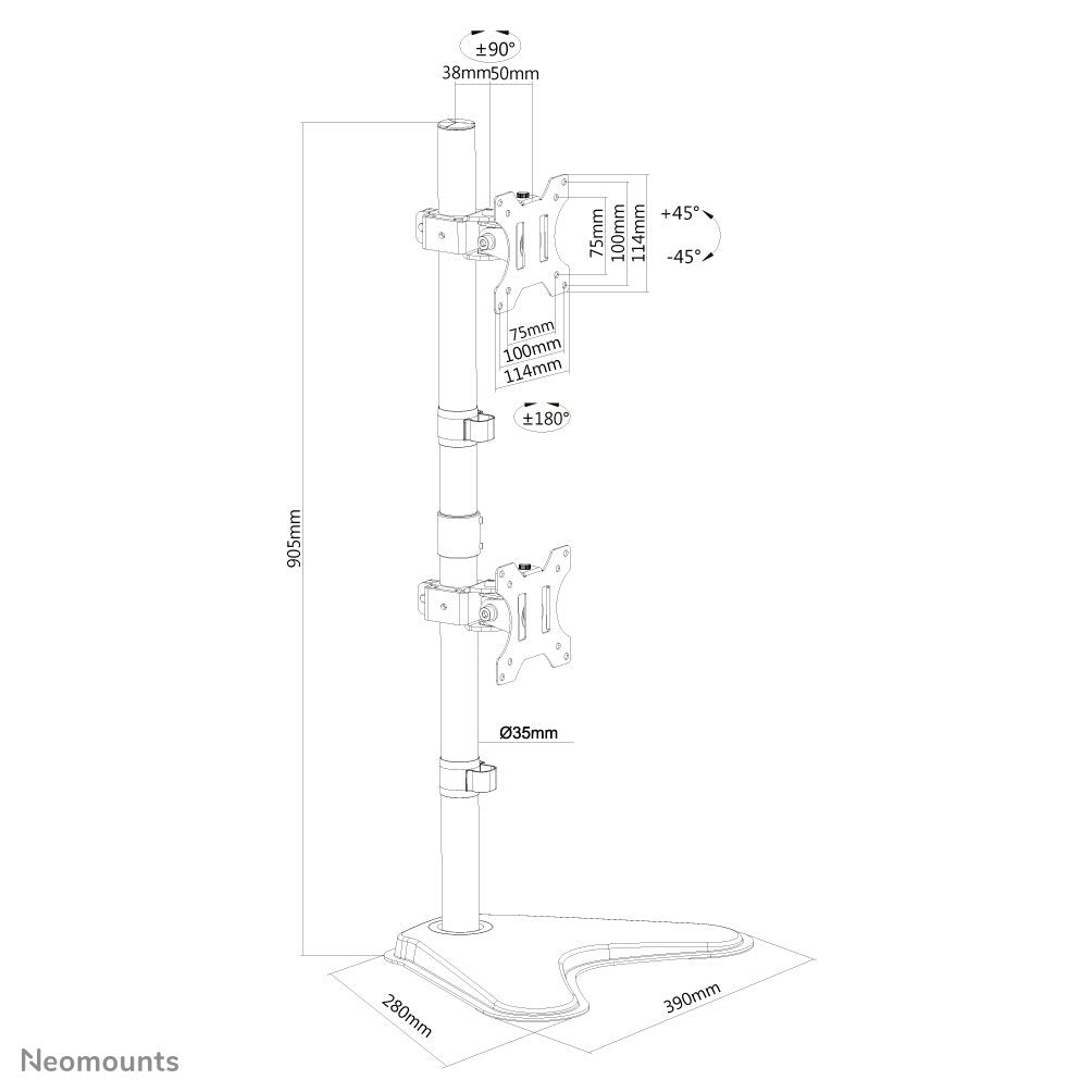 EAN 8717371447106 - Neomounts FPMA-D550DDVBLACK soporte para monitor 81,3 cm (32") Escritorio Negro imagen 13