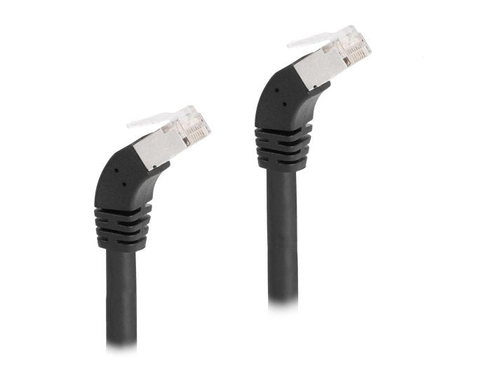 Delock 80274 Rj45 Cable De Red Cat.6a S/Ftp 45° Nach Unten Angular 0,5 M Negro