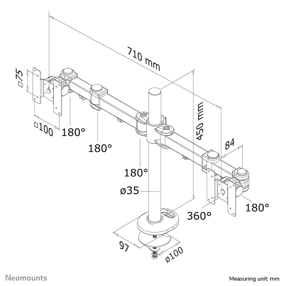 EAN 8717371444440 - Neomounts FPMA-D960DG soporte para monitor 68,6 cm (27") Escritorio Negro imagen 6