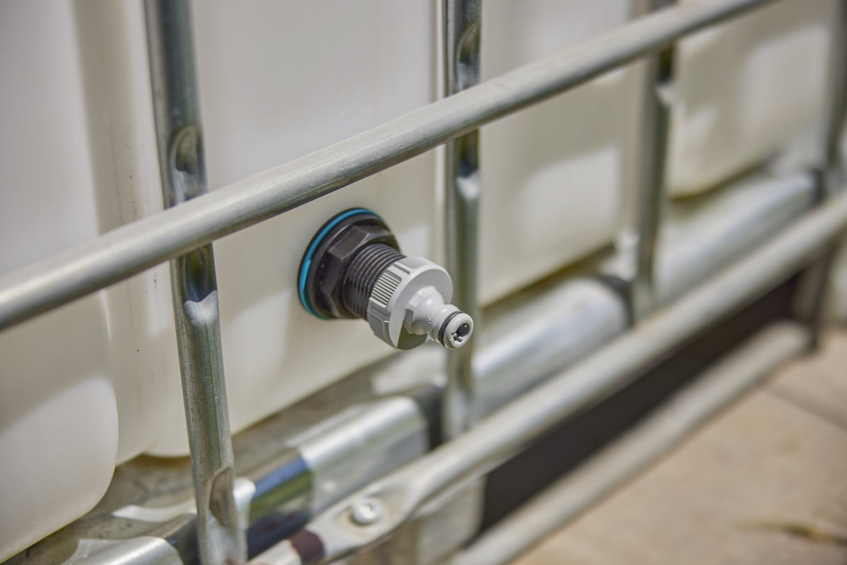 Conector Del Tanque Gardena, G 1 "Y G 3/4" Negro, Para Espesores De Pared De 2-10 Mm 09095-20