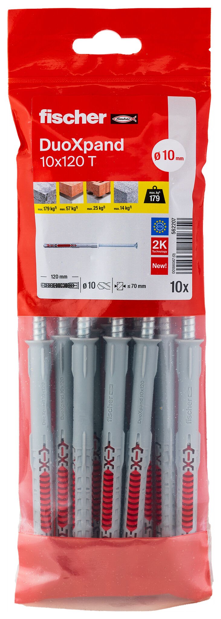 EAN 4048962442359 - Fischer 562207 tornillo de anclaje y taco 10 pieza(s) imagen 1
