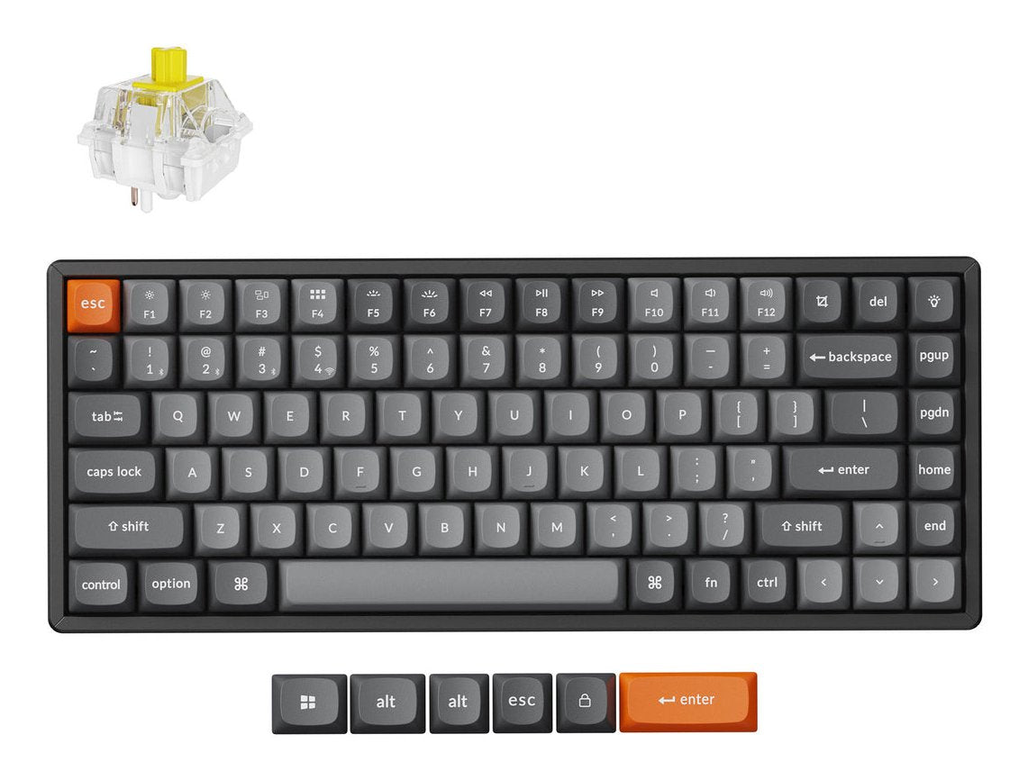 Keycron K2 Max, Teclado De Juegos Negro/Gris, De-Layout, Super Banana De Keycrónico, Marco De Aluminio, Rgb K2m-J4-De
