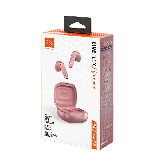 Auriculares Jbl Live Flex Rosa Con Cancelación De Ruido (Anc) Bluetooth