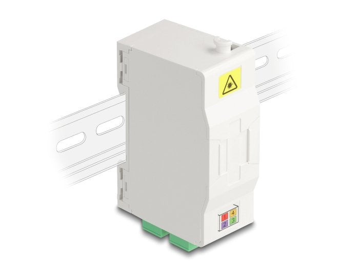 Delock 88097 Caja De Conexión De Fibra Óptica Para Carril Din Con Soporte De Empalme Y 4 X Acoplador Sc Simplex