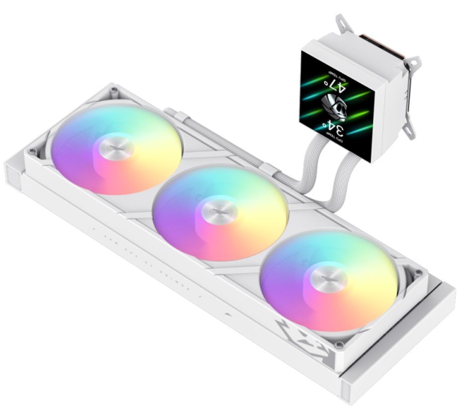 Gamemax Cpu Liquid Cooler Glacier 360 Lcd White