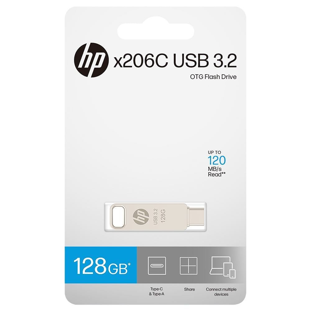 Usb 3.2 Hp 128gb X206c-A Otg Tipo-C Metal