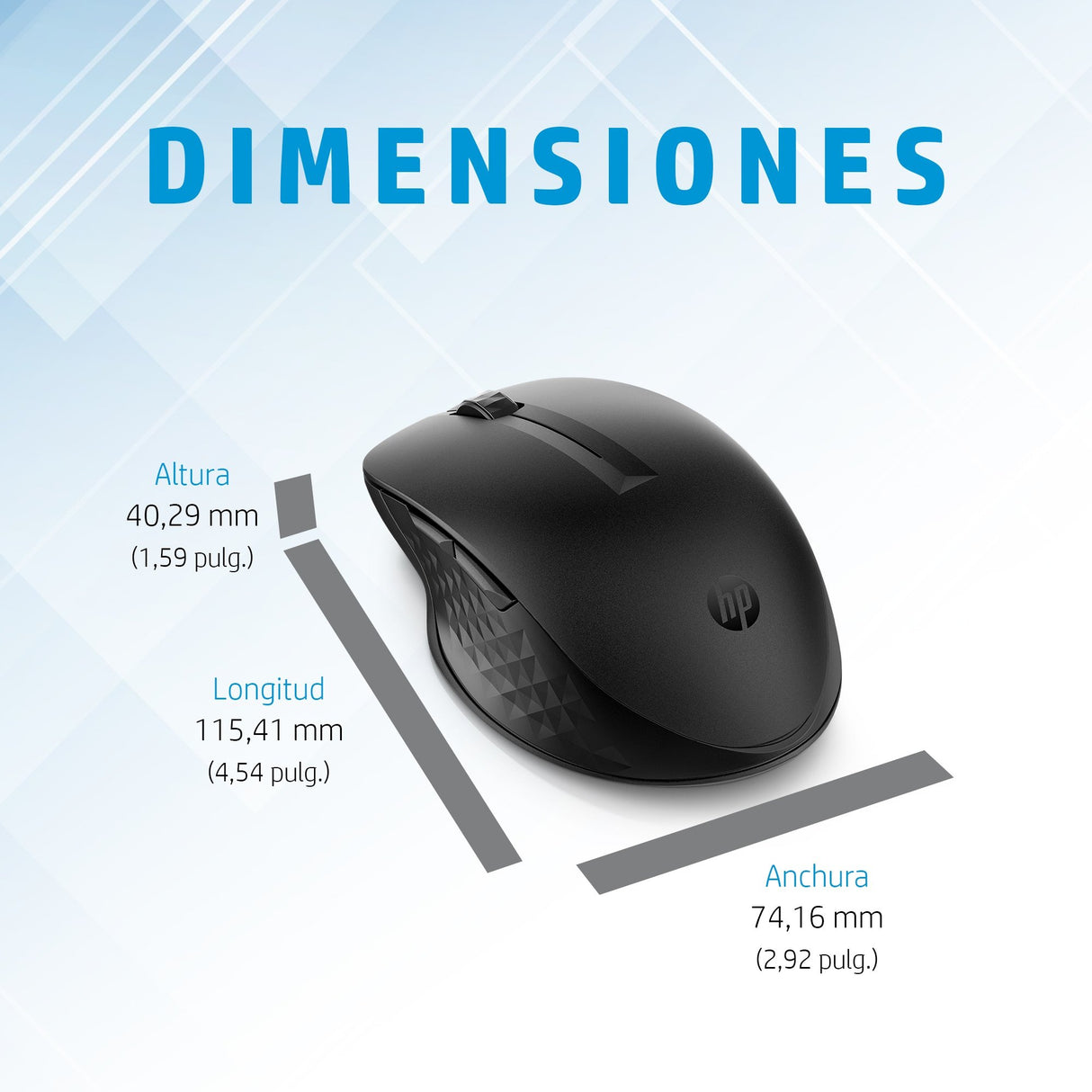 EAN 0198122959051 - HP 435 Multi-Device Wireless Mouse ratón Oficina Ambidextro RF Wireless + Bluetooth 4000 DPI imagen 5