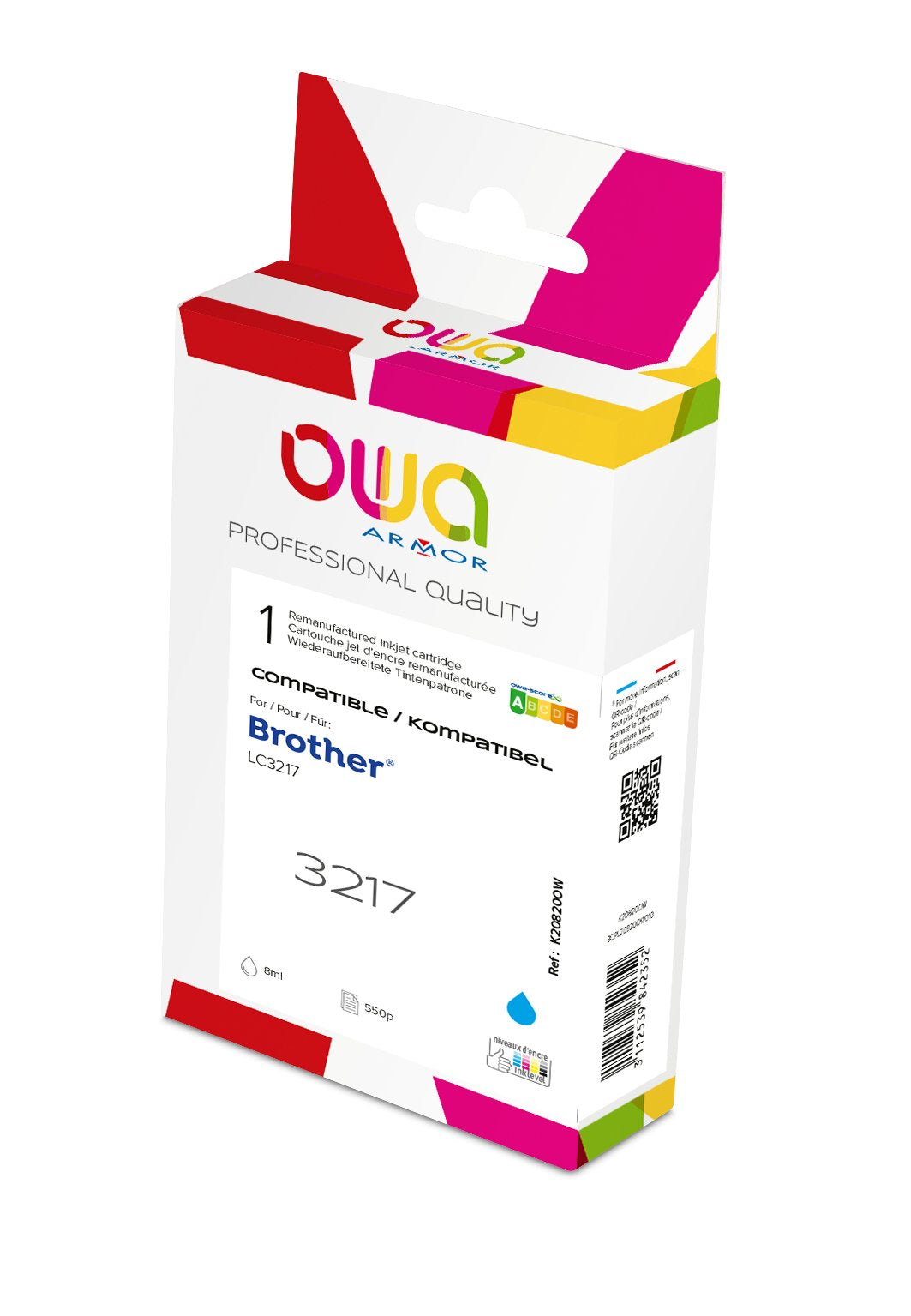 Armor Owa Tinta Komp. Brother Lc3217c Cyan 550 S. - Compatible - Reacondicionado
